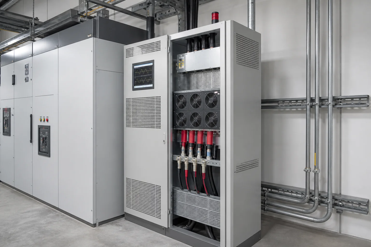 Illustrative active harmonic filter cabinet for comparison with a static VAR generator