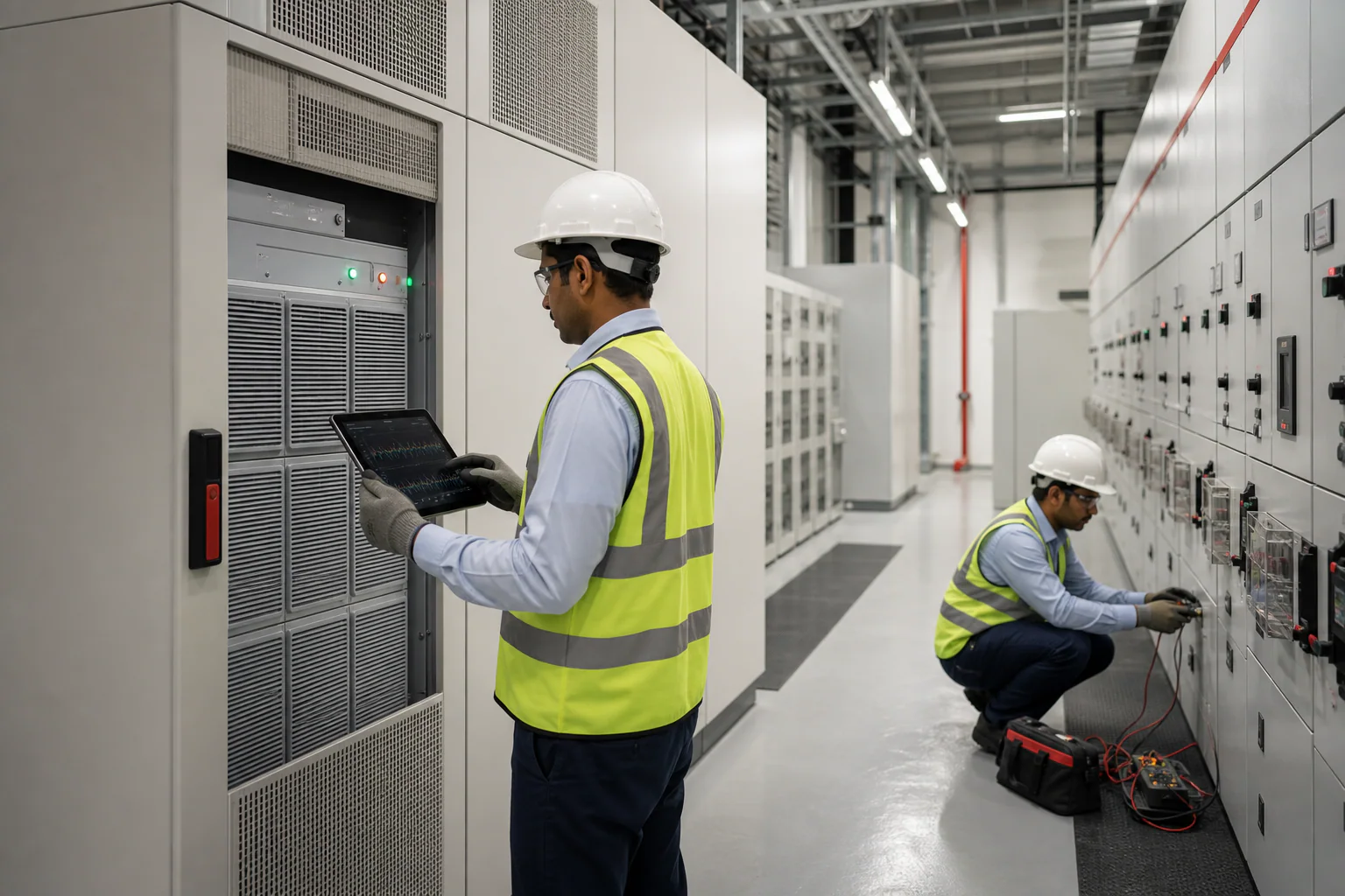 Static VAR generator commissioning with reactive current and power factor monitoring