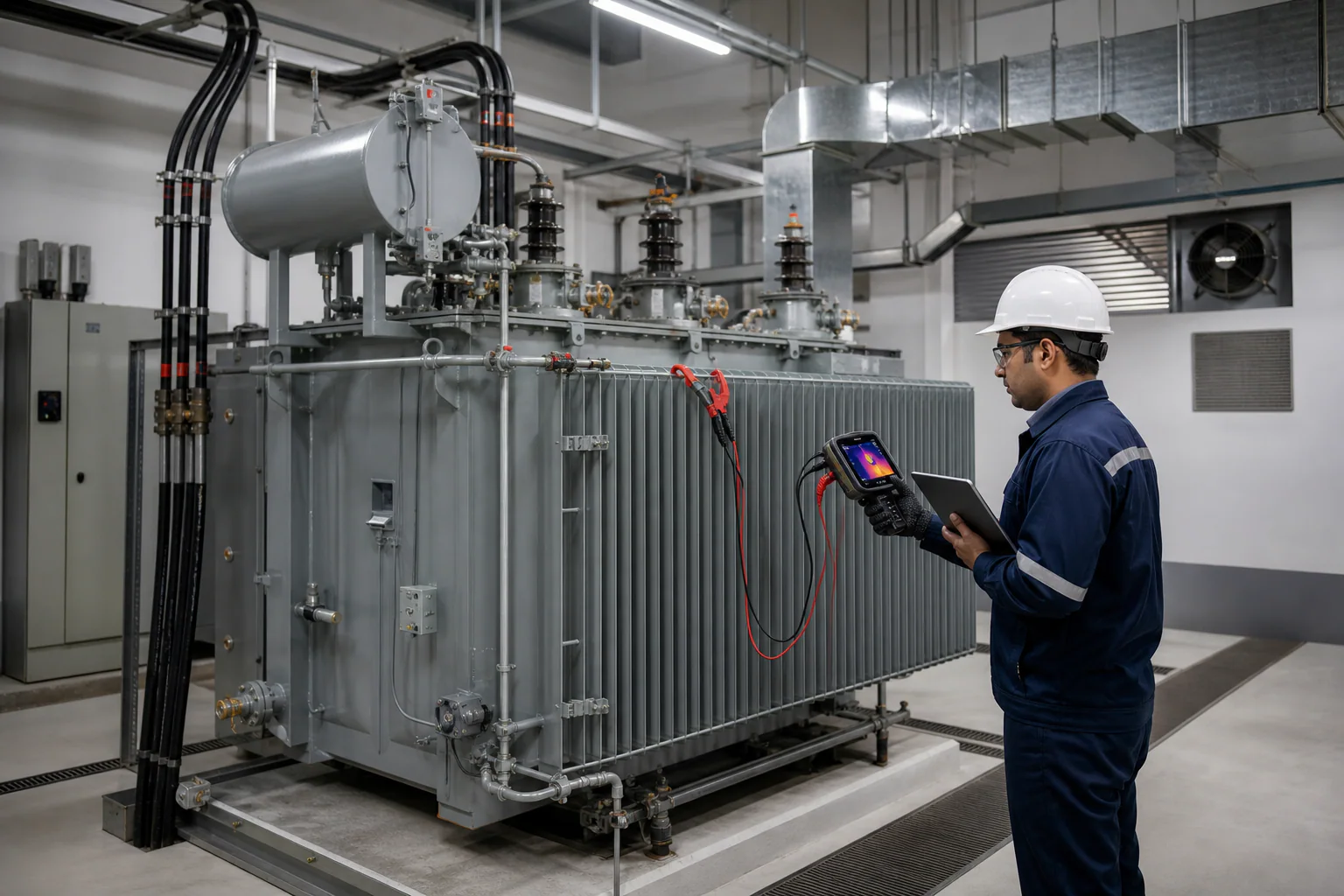 Distribution transformer loading assessment with thermal and power-quality measurements